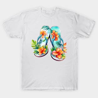 Watercolor Flip Flops #8 T-Shirt